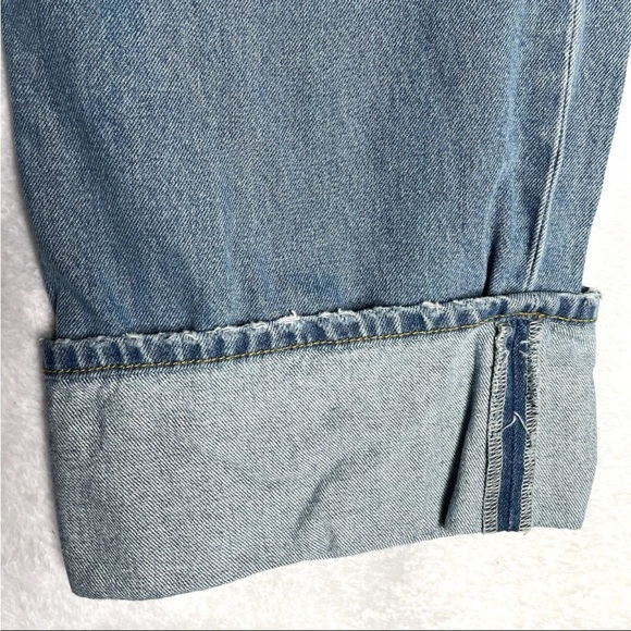 ETICA Wide Leg Cuff Blue Jeans Women Sz 29 Button Fly Sustainable Denim Relaxed - Picture 2 of 12